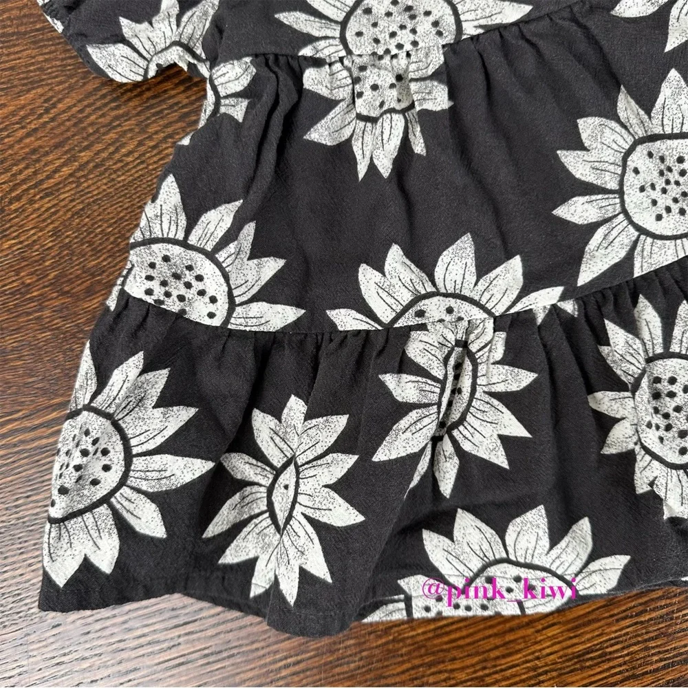 Little Co by Lauren Conrad Black and White Organic Tiered Baby Dress
